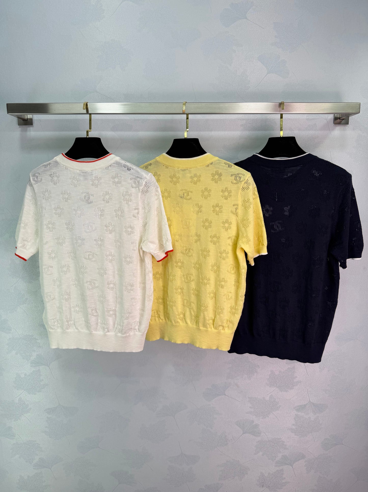 26SS NEW Hollow pattern knitted short sleeves
