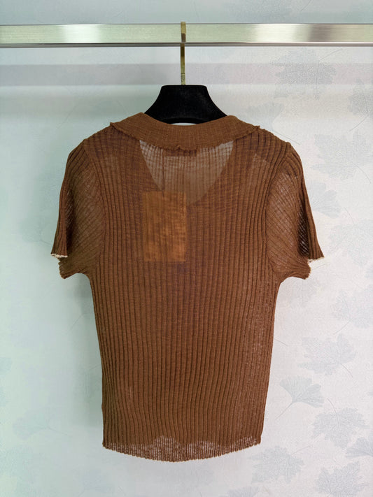 26SS NEW Lapel knitted short sleeves
