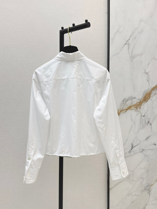 26SS NEU Coco Girls French Pearl Button Shirt