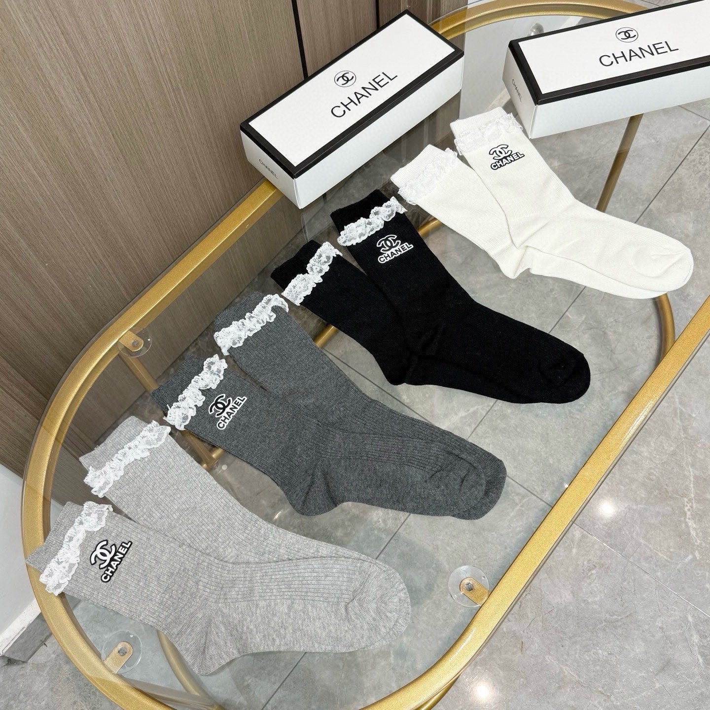 26SS NEW Double C letter stockings(No single-item shipping)
