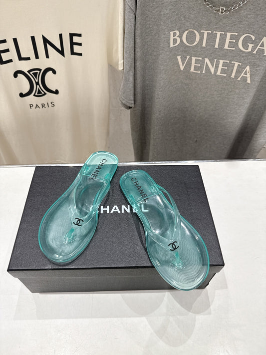 26SS NEW Transparent flip-flops beach slippers