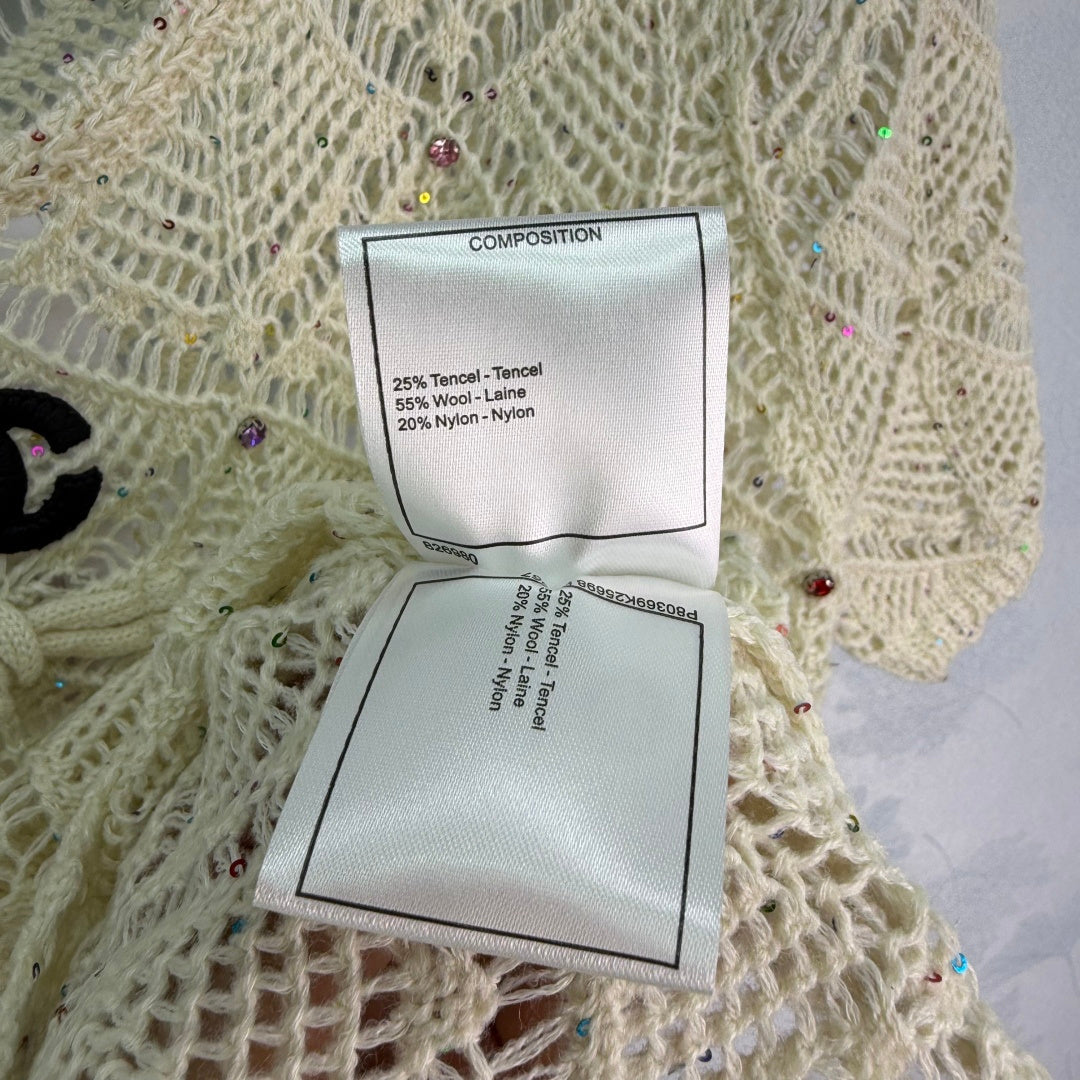26SS NEW Off-white hollow knitted short sleeves