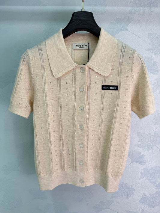 26SS NEW College style knitted POLO shirt