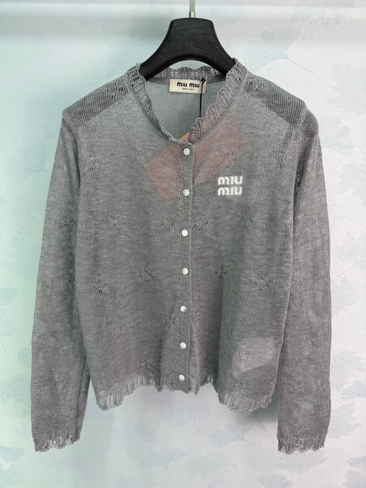 26SS NEW Light and breathable lace knitted cardigan