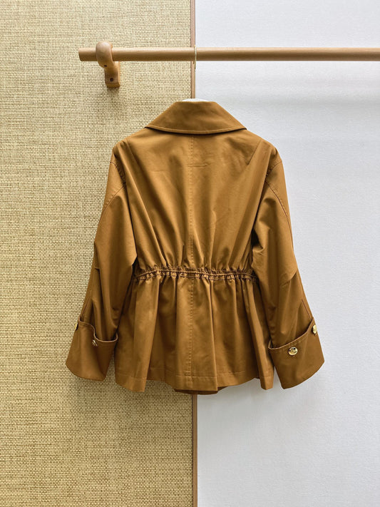 🔥Highest Quality🔥26SS NEW French caramel zipper drawstring windbreaker jacket