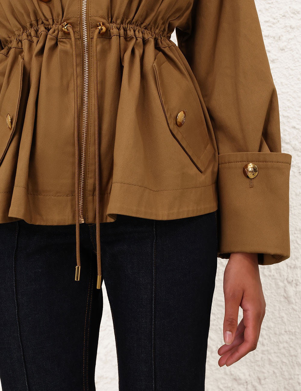 🔥Highest Quality🔥26SS NEW French caramel zipper drawstring windbreaker jacket