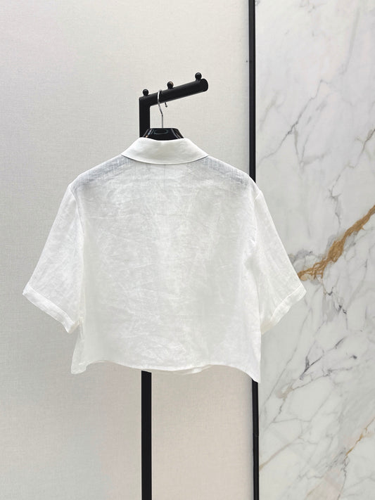 26SS NEW Resort style short embroidered shirt