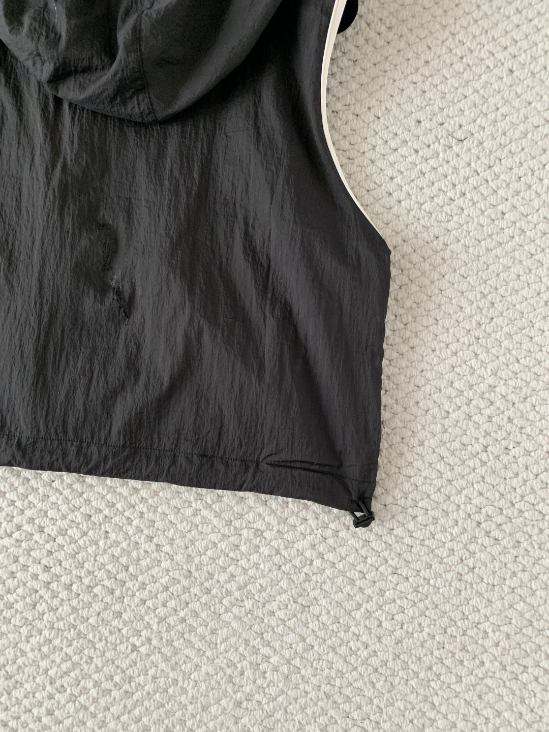 🔥Highest Quality🔥26SS NEW Beach Collection New Black and White Color Block Hooded Drawstring Vest