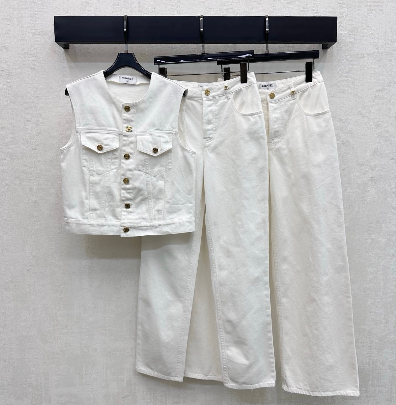 26SS NEW Gold-Button Denim Vest