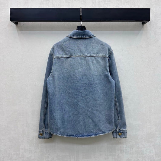 26SS NEW Denim Shirt Jacket with Gold Buttons