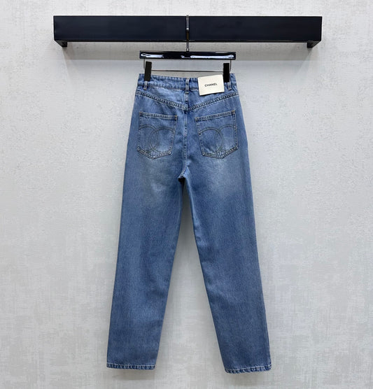 26SS NEW Gold-buttoned Straight-Leg Jeans