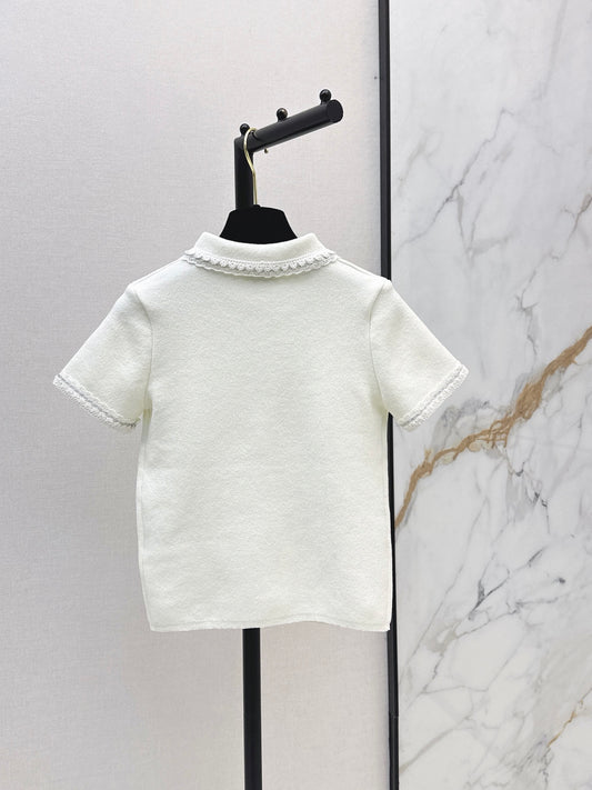 26SS NEW 3D Trim Peter Pan Collar Short-Sleeve Knit Cardigan 🤍