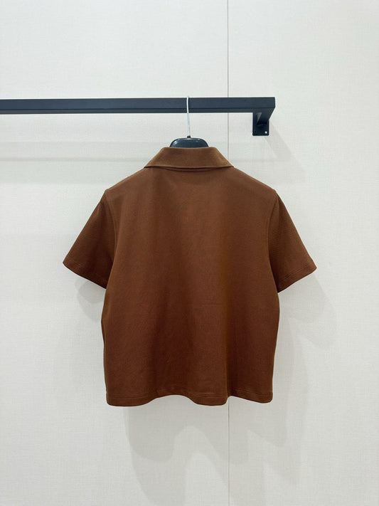 26SS NEW Embroidered Logo Collared Short-Sleeve Polo Shirt 🤎