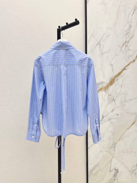 26SS NEW Logo Embroidered Long-Sleeve Shirt🩵