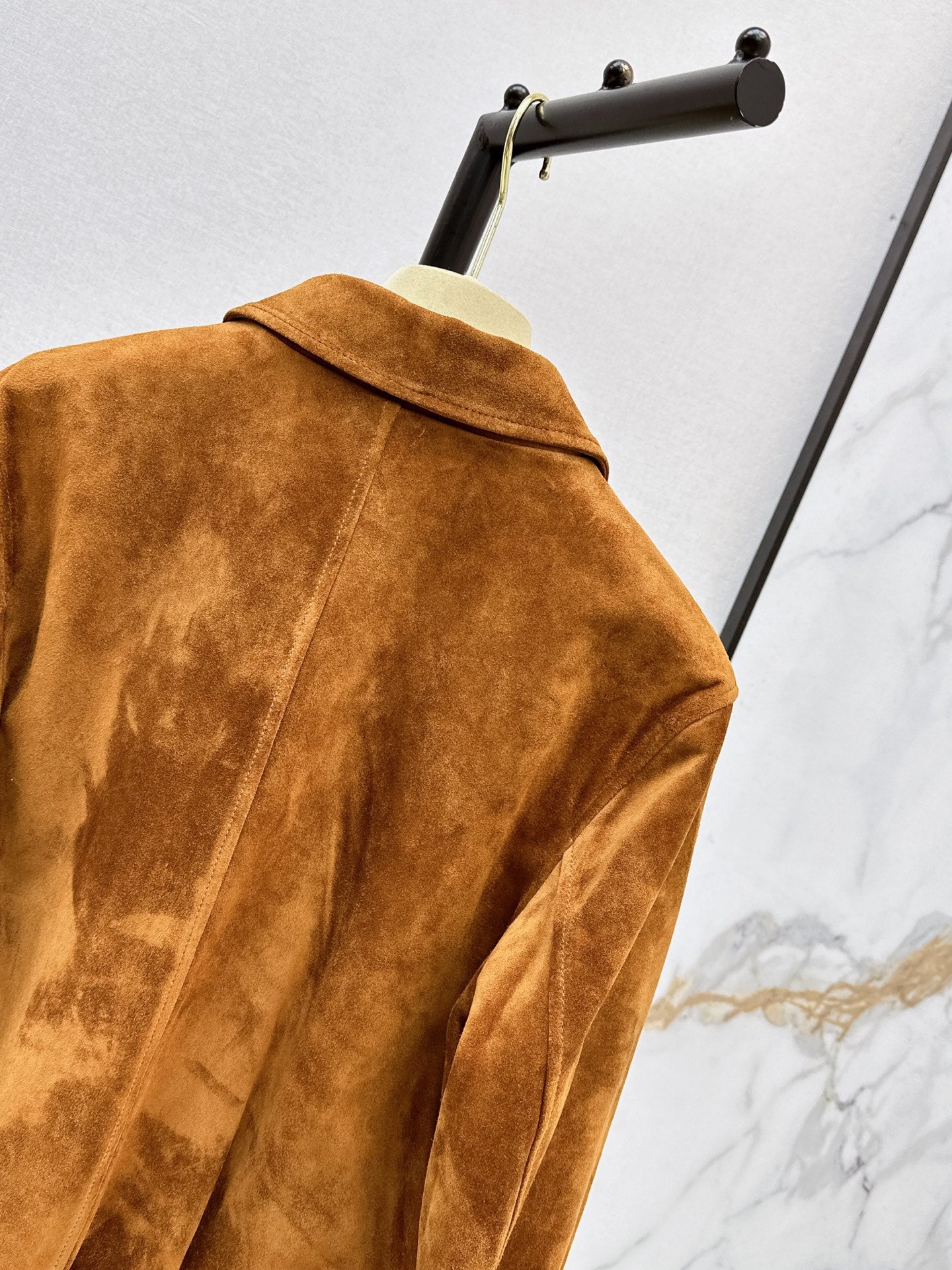 ❤️🔥Limited edition❤️🔥 26SS New Vintage-Style Brown Suede-Finish Cropped Jacket 🤎