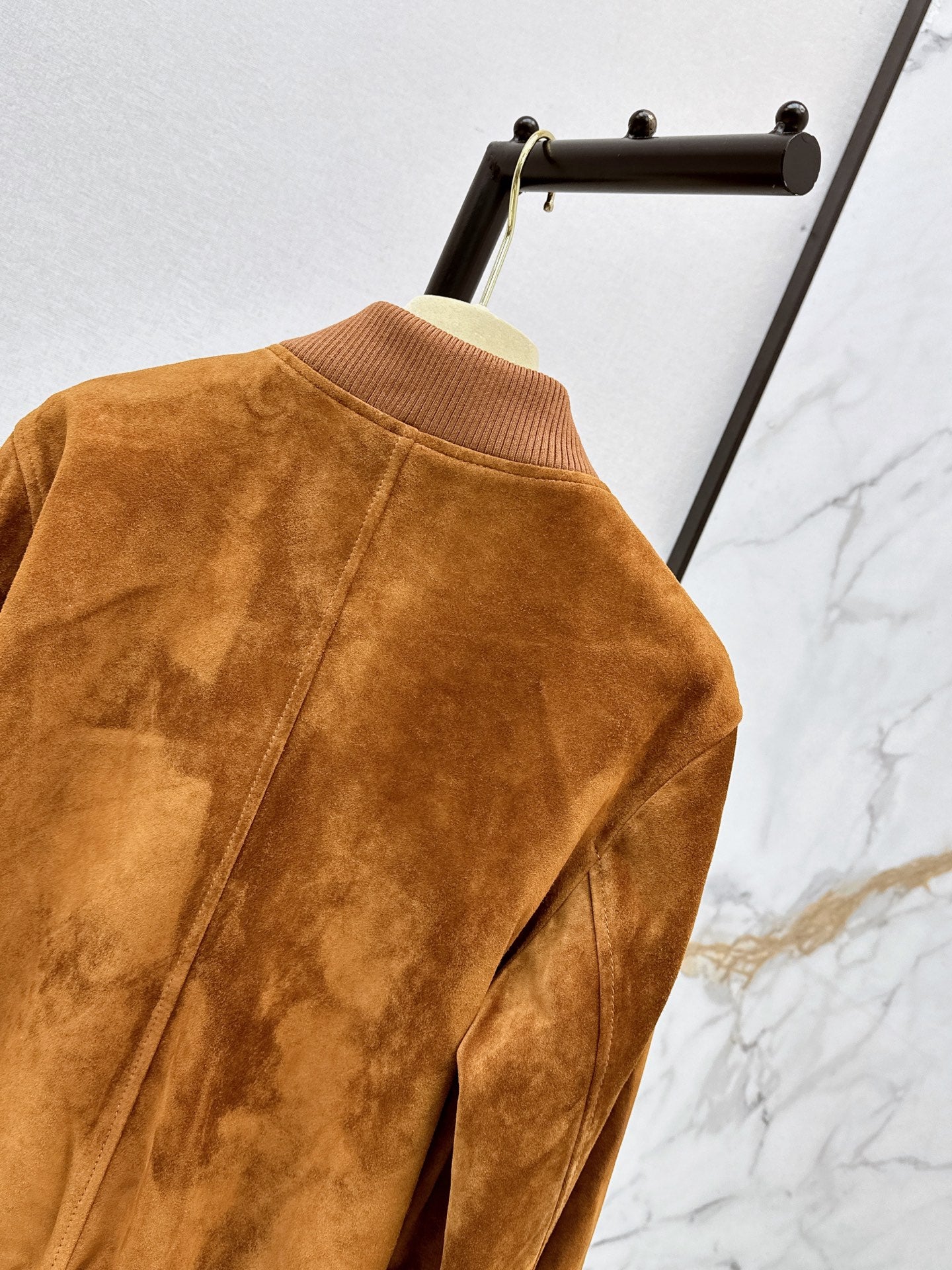 ❤️🔥Limited edition❤️🔥 26SS New Vintage-Style Brown Suede-Finish Cropped Jacket 🤎
