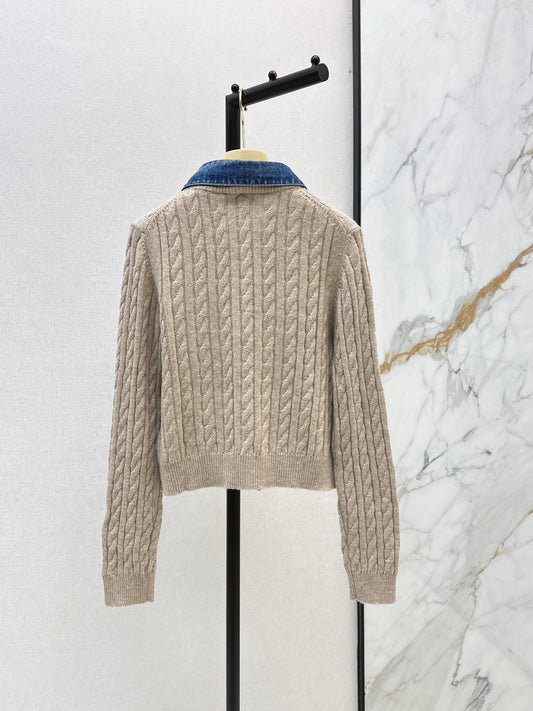 26FW New "Faux-Layered" Cable-Knit Long-Sleeve Cardigan 🤎