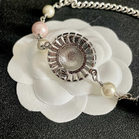 26FW New Double-Layer Pearl Double-C Necklace
