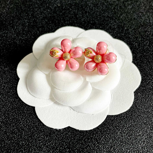 26FW New Double-C Floral Stud Earrings