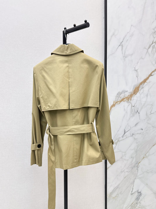 26FW New Bee-Embroidered Cropped Trench Coat 🤎