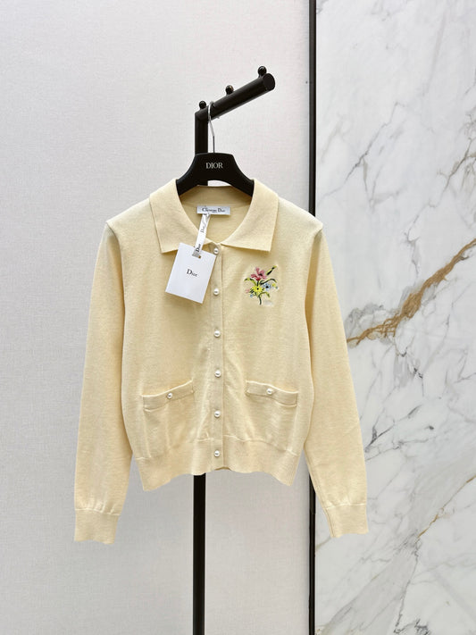 26FW New Collared Long-Sleeve Knit Cardigan 🩵
