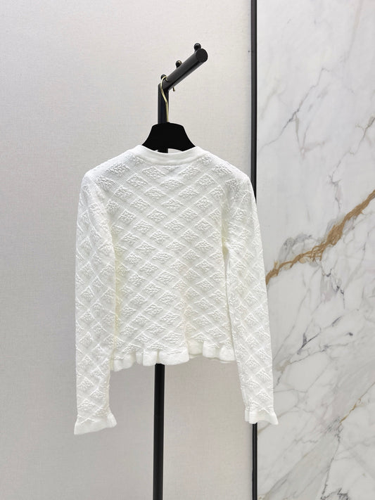 26FW New Quilted-Pattern Knit Crew-Neck Cardigan 🤍