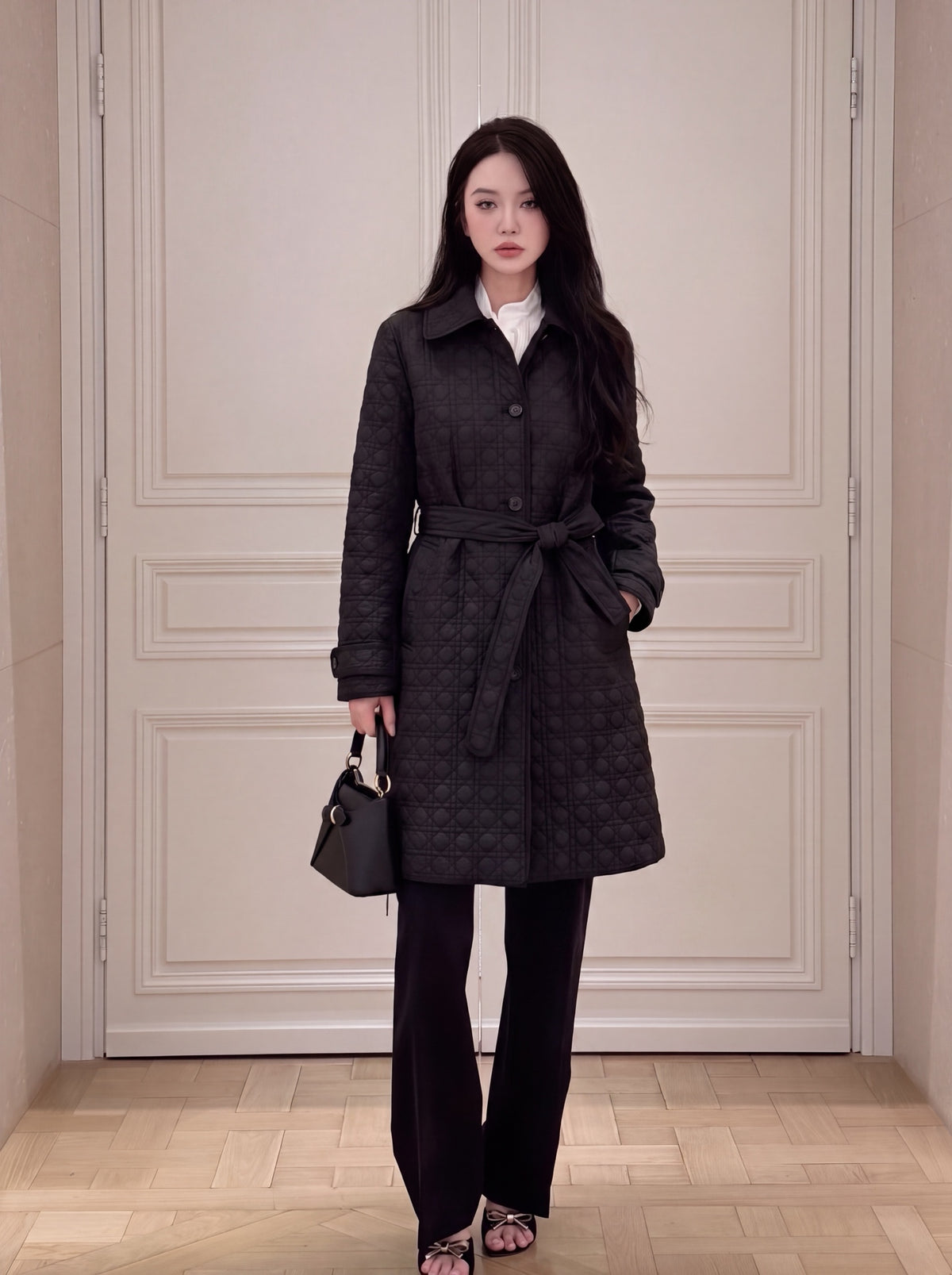 26FW New Plaid Mid-Length Padded Jacket 🖤