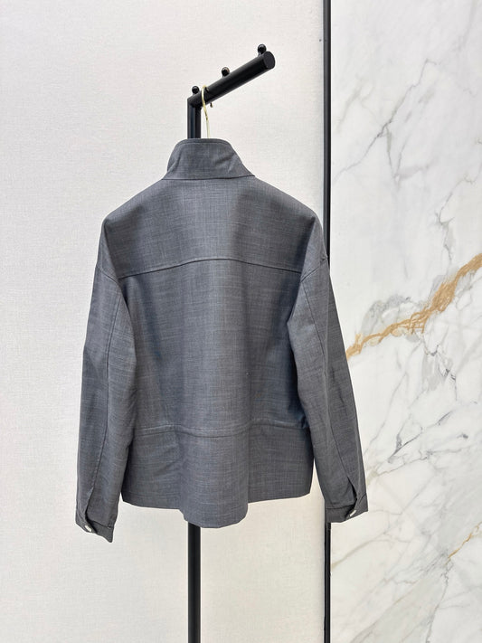 26FW New Grey Drawstring-Waist Jacket 🩶