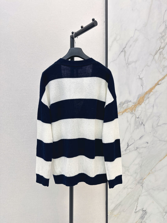 New 26FW Striped V-Neck Cashmere Cardigan 🖤