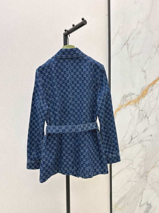 🔥Highest Quality🔥26FW New GG Jacquard Mid-Length Coat with Lapel 🩵