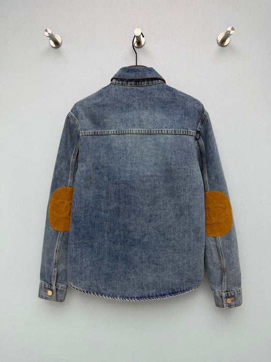 🔥Highest Quality🔥26FW New Suede-Patch Denim Shirt Jacket 💙