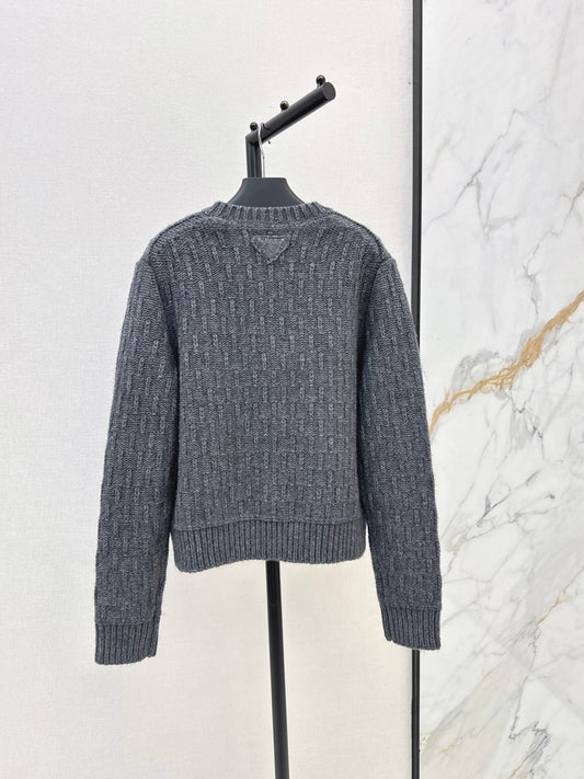 26FW New Crew-Neck Zip-Up Wool Knit Cardigan 🩶