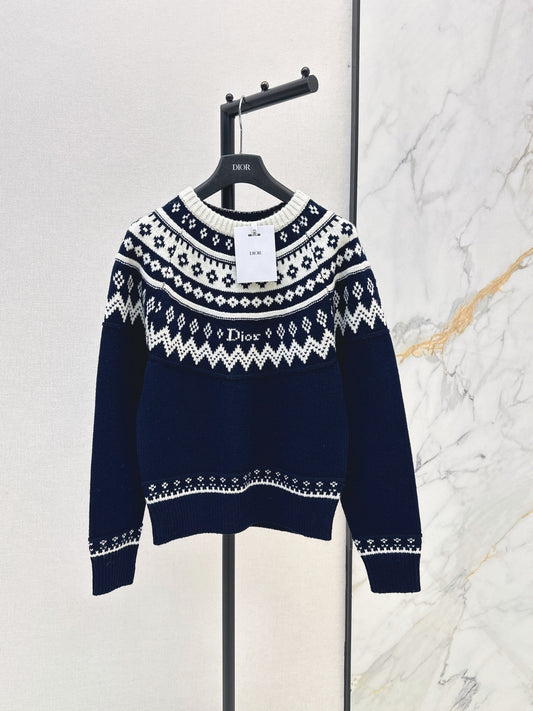 🎄Xmas🎄26FW New Ski Collection Fair Isle Crewneck Sweater 🤍🖤
