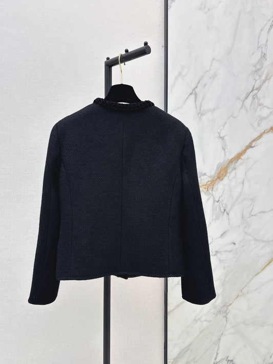 26FW New Woven-Trim Crewneck Jacket 🖤