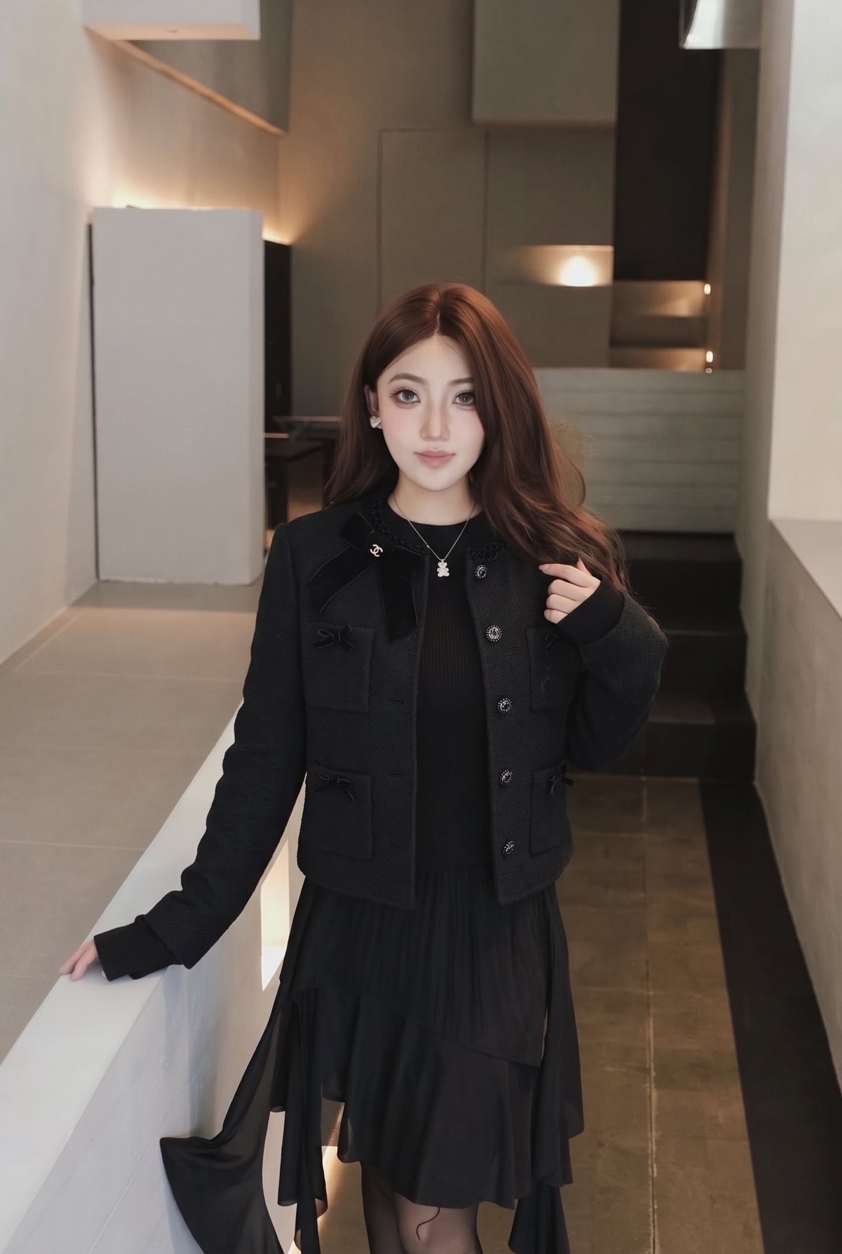 26FW New Woven-Trim Crewneck Jacket 🖤