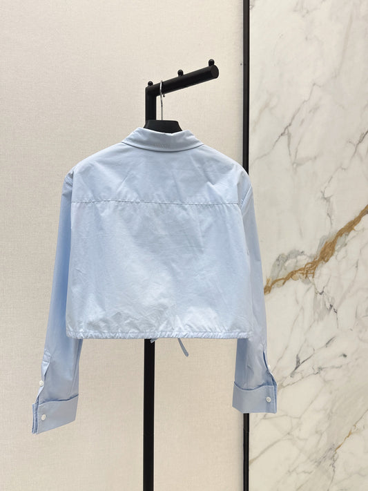 26FW New Cropped Drawstring Shirt 🩵