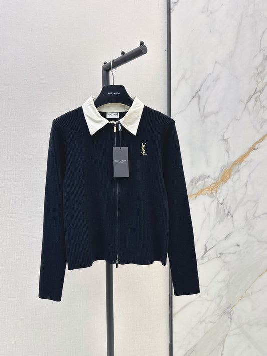 26FW New "Faux-Layered" Knitted Zip-Up Cardigan 🤍🖤