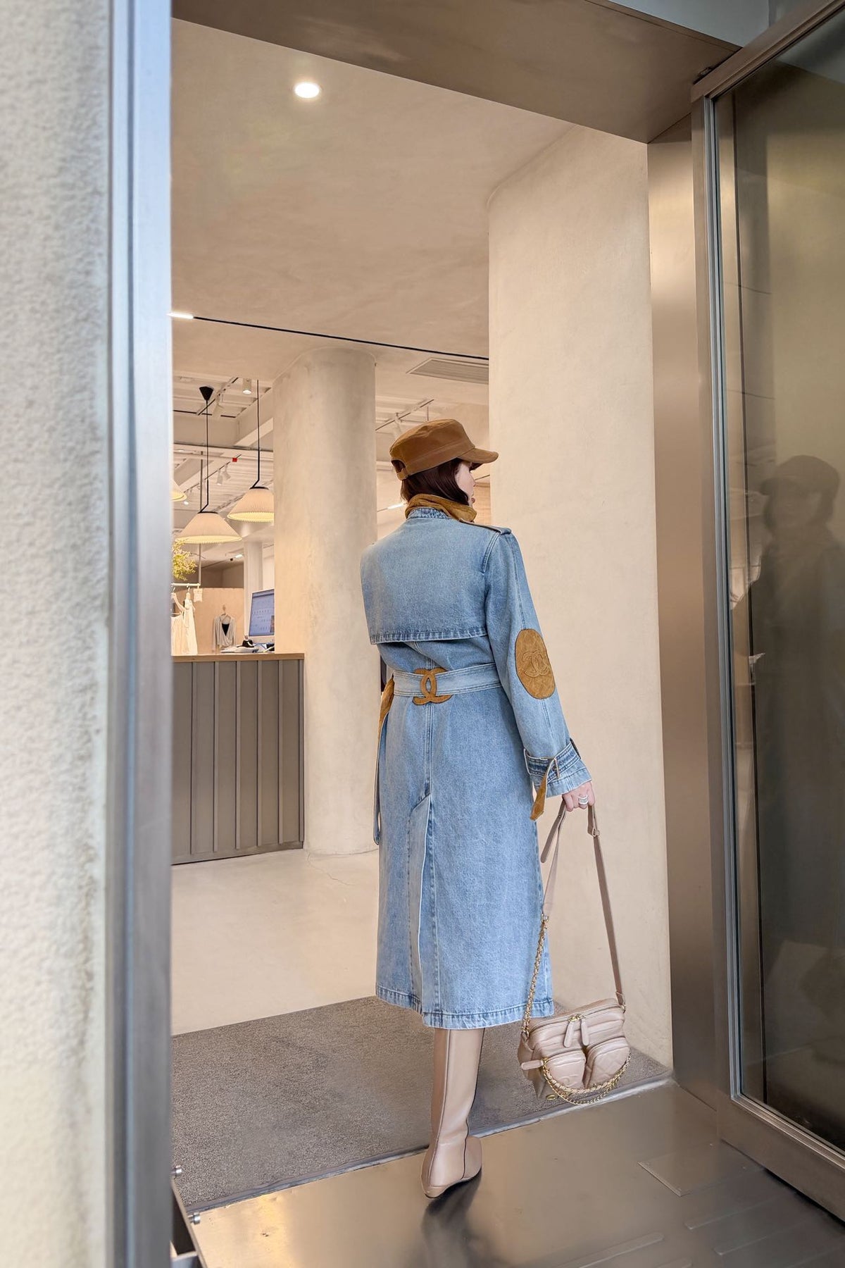 🔥Highest Quality🔥26FW New Suede Longline Denim-Style Trench Coat 🩵