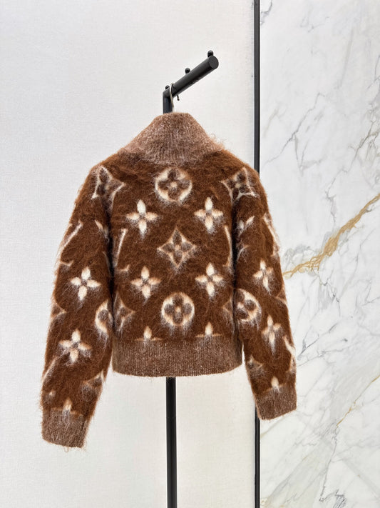🔥Highest Quality🔥26FW New Jacquard Zip-Up Mohair Cardigan 🤎