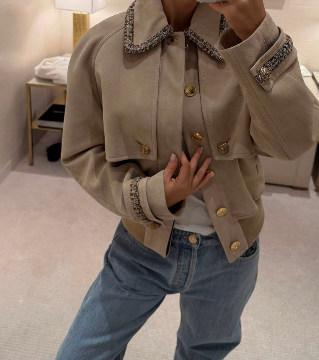 26FW New Faux Suede Lapel Jacket 🤎