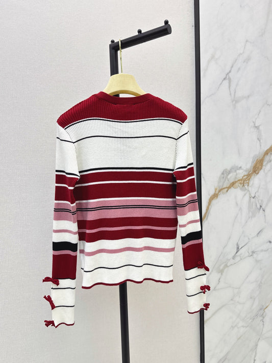 🎄Xmas🎄26FW New Crew-Neck Striped Cardigan ❤️