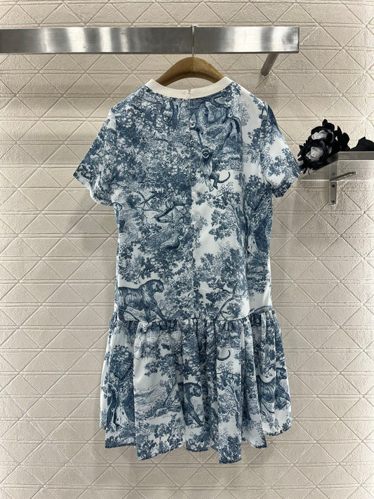 Crew Neck Animal Print Dress