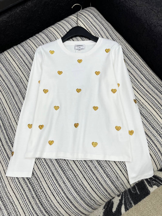 2025 New Metal Badge Long-Sleeved T-Shirt