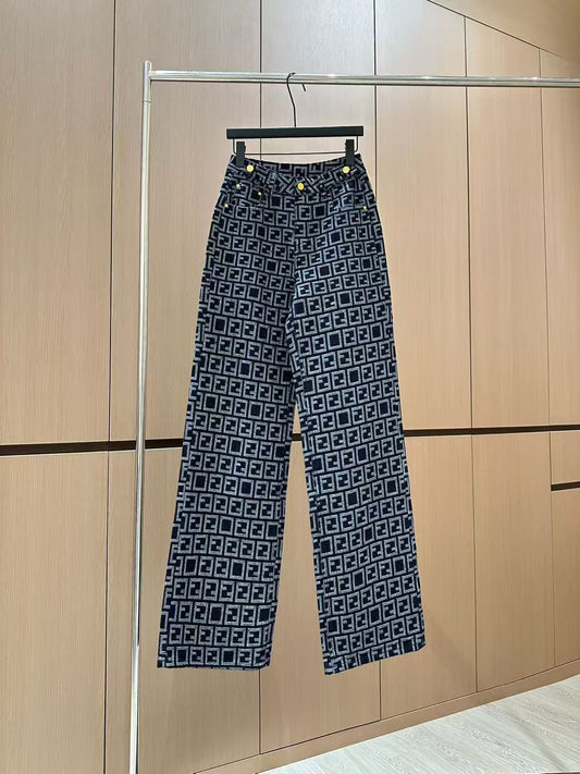 2025 New Lettering Jacquard Jeans