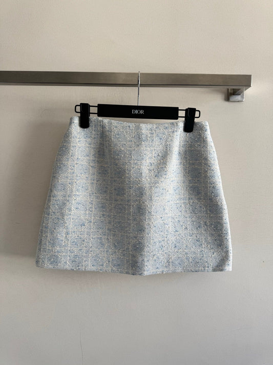 25th New Limited Edition Glacier Blue Rattan Check Classic Skirt