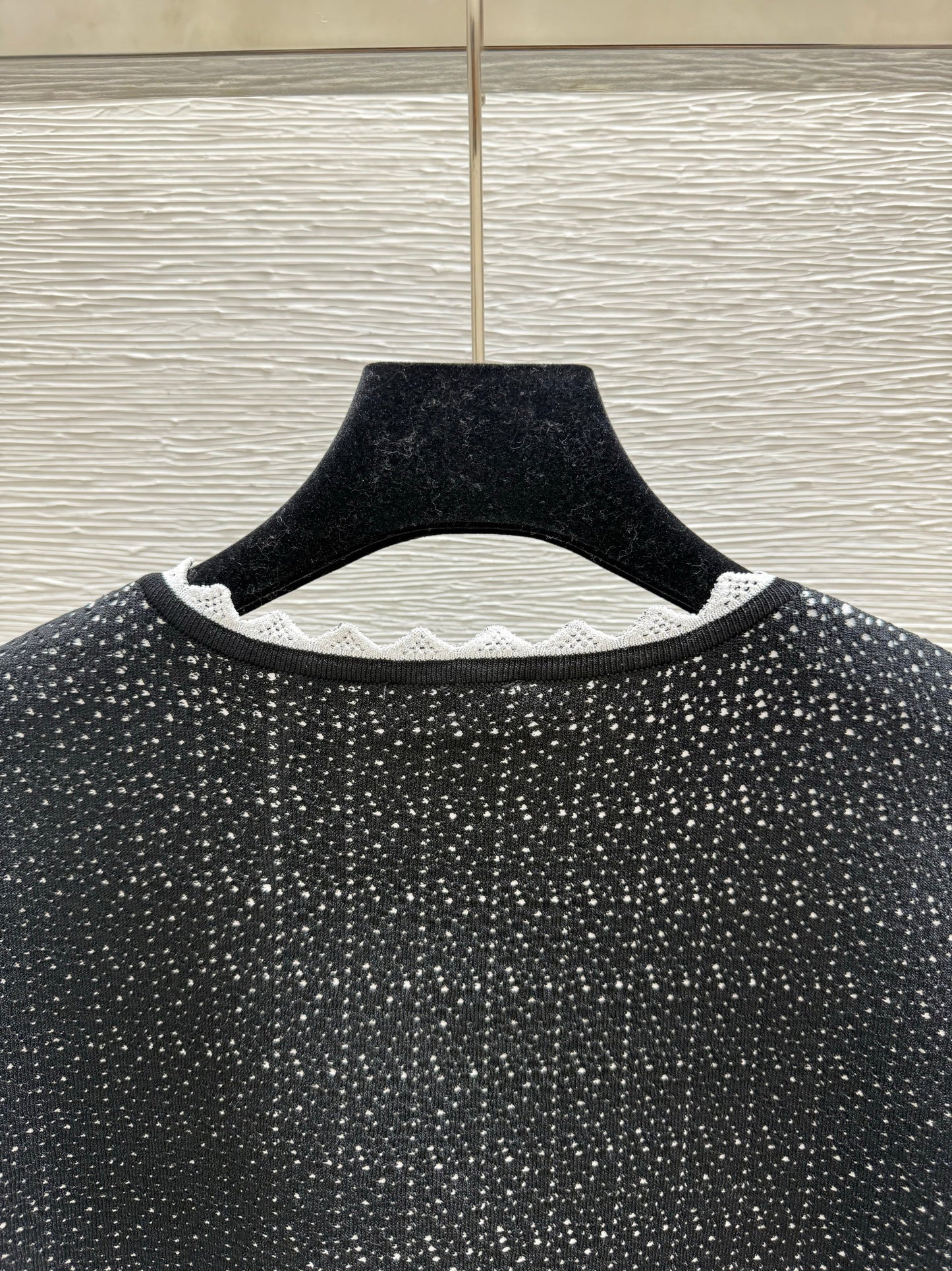 Contrast lace knitted long-sleeved cardigan