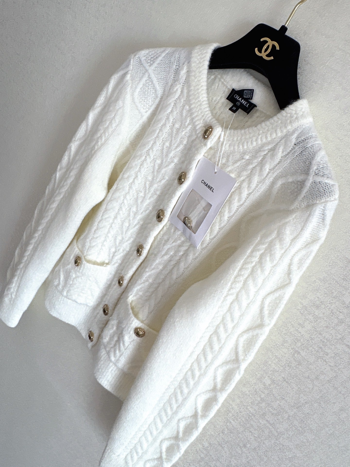 Simple round neck cardigan