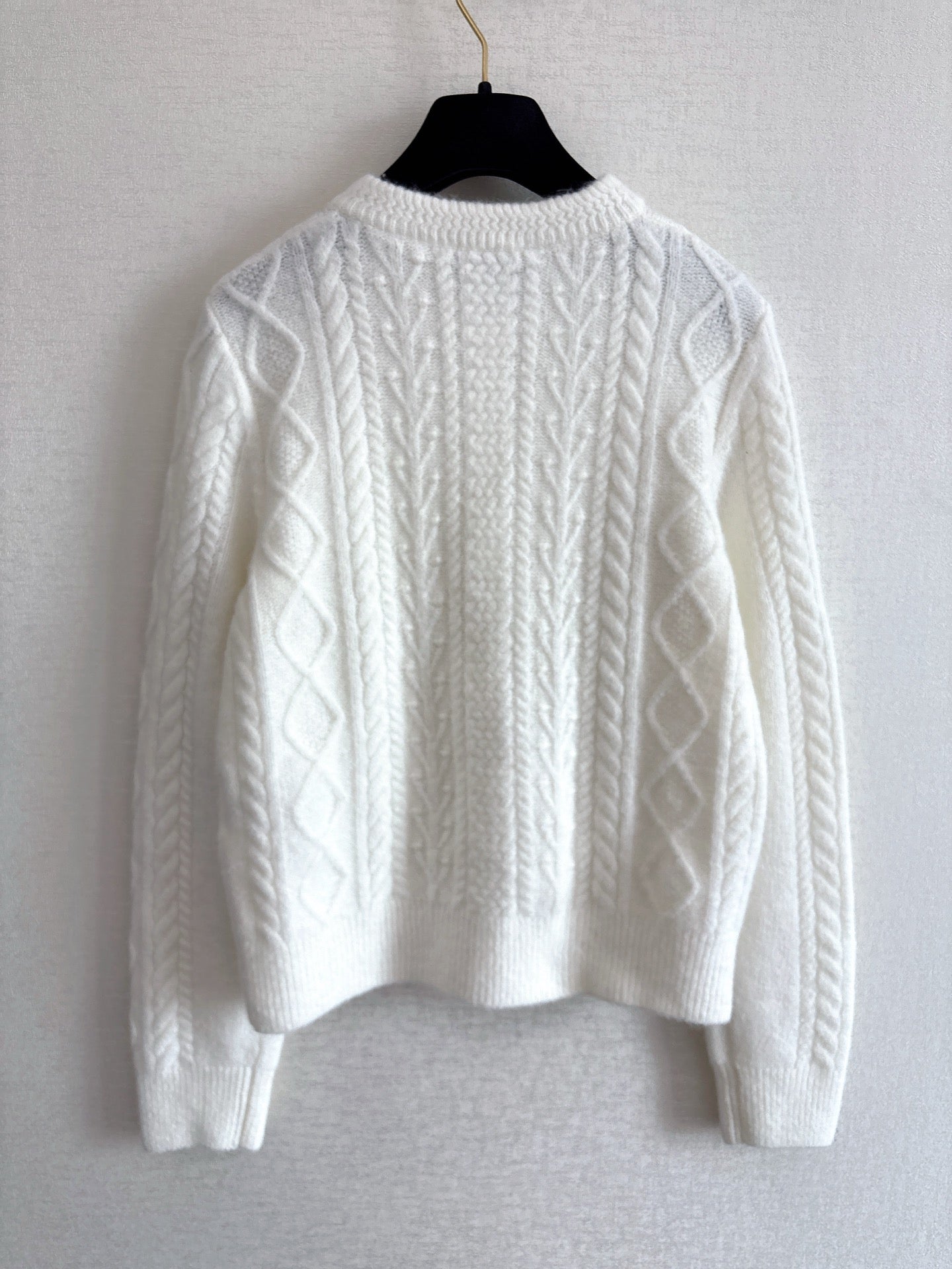 Simple round neck cardigan
