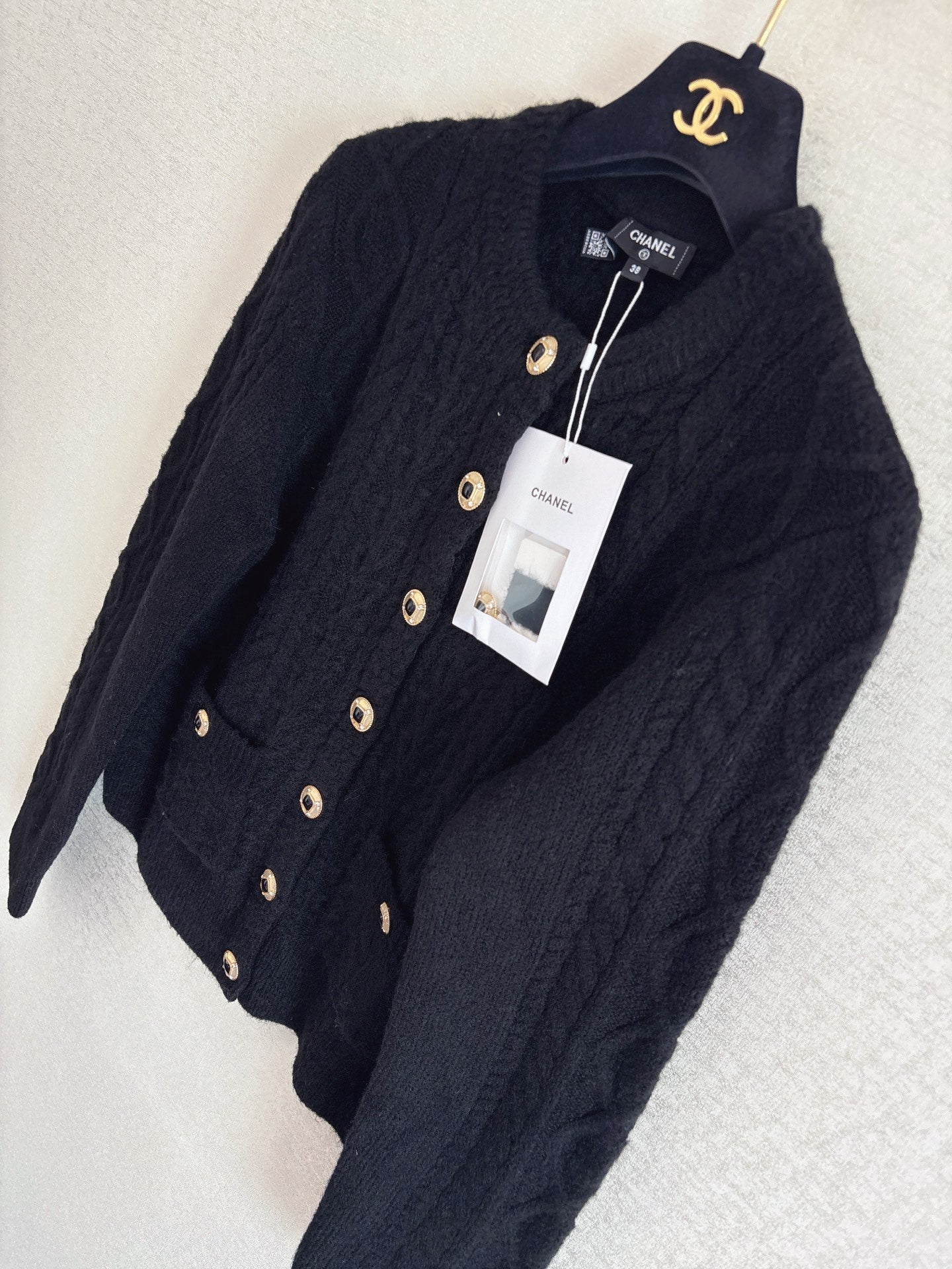 Simple round neck cardigan