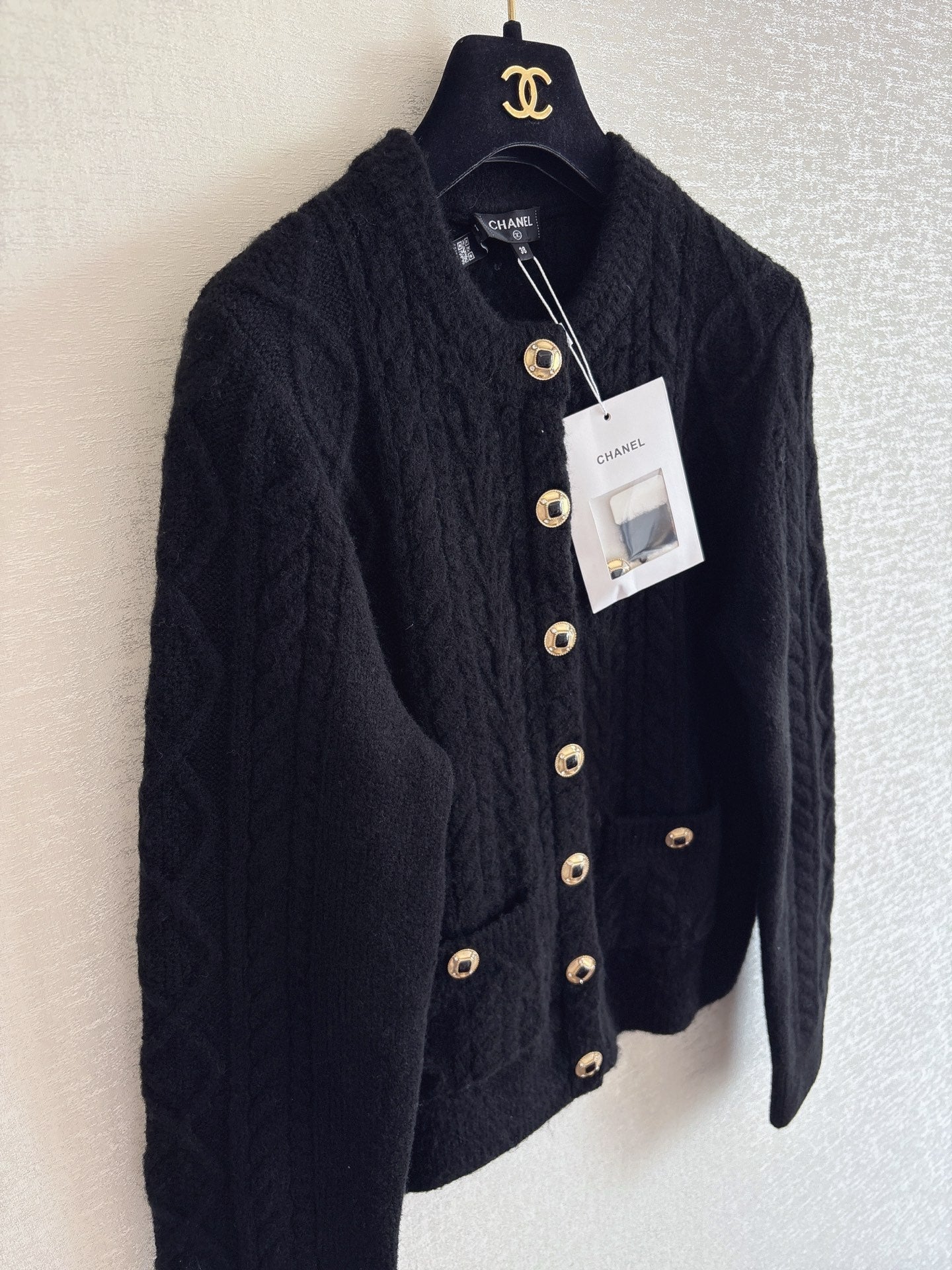 Simple round neck cardigan